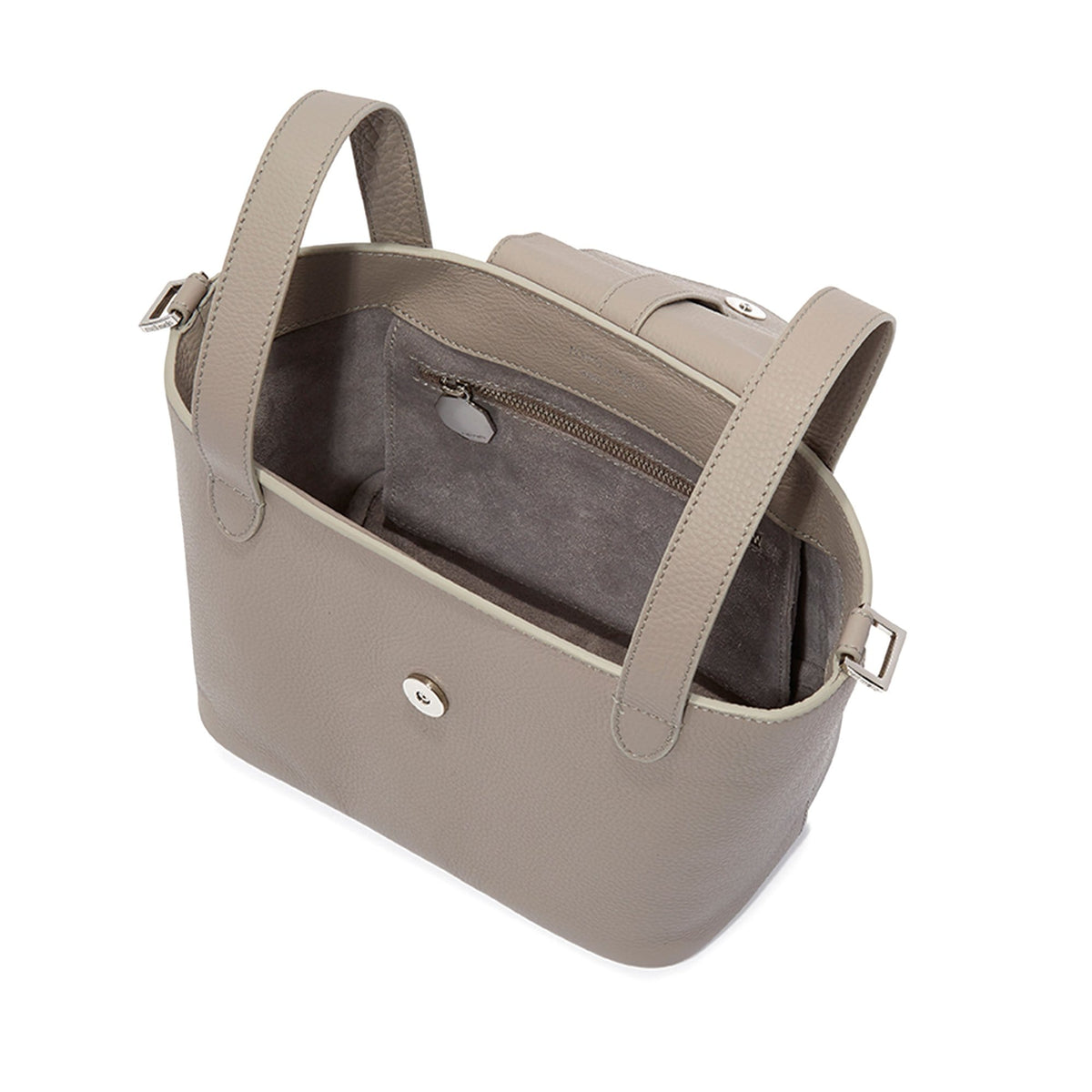Leather tote Meli Melo Grey in Leather - 28876200