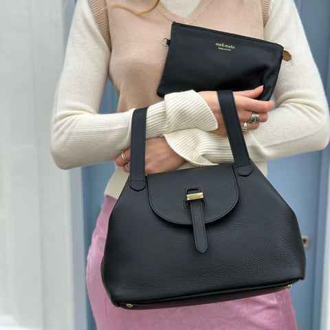 Meli Melo Textured Leather Handle Bag