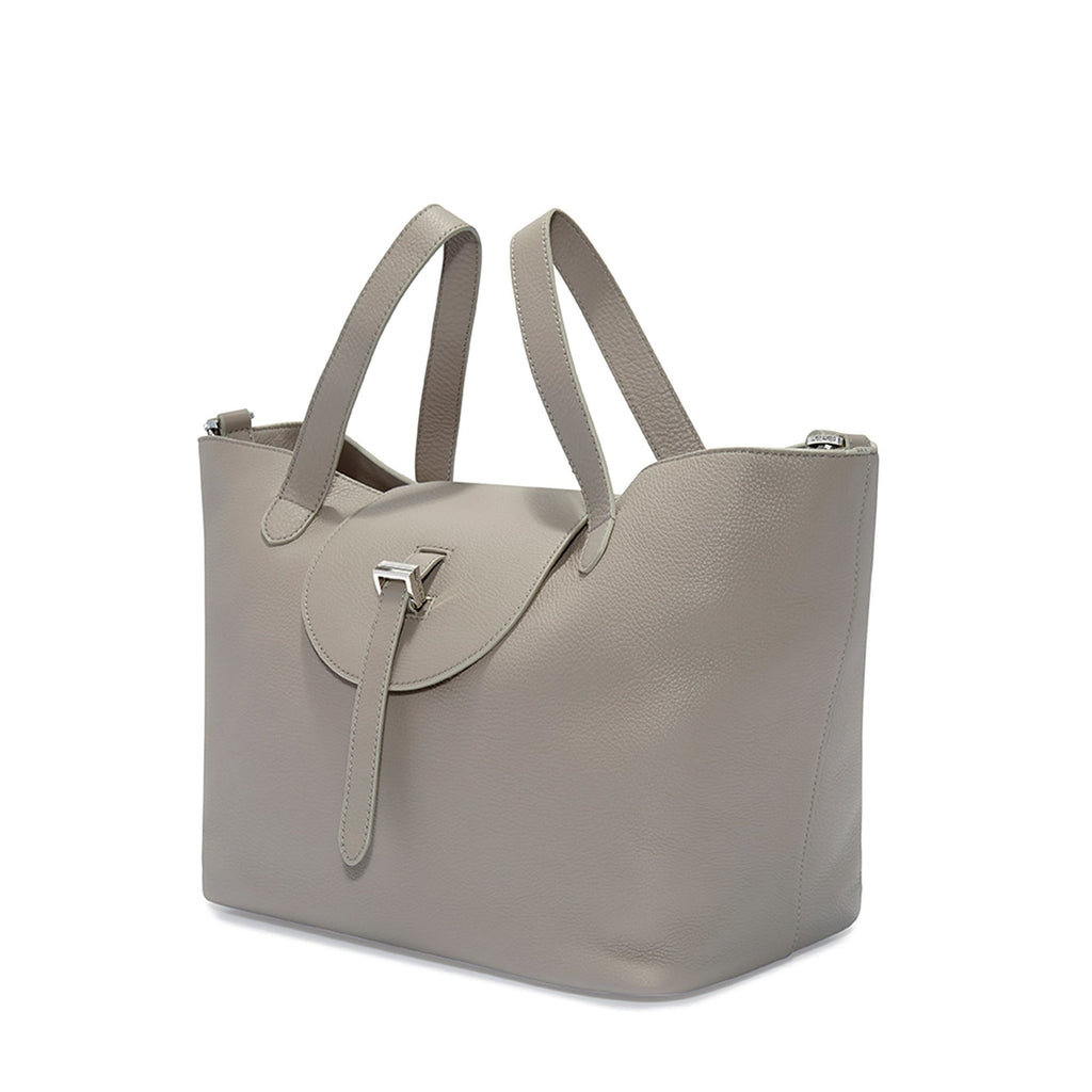 Meli Melo THELA MEDIUM TAUPE GREY LEATHER WITH ZIP CLOSURE TOTE BAG RRP525