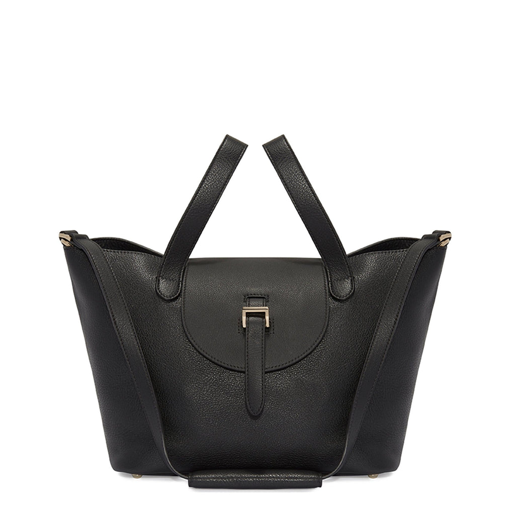 Thela Medium Black Tote Bag with Zipper Closure - meli melo Official