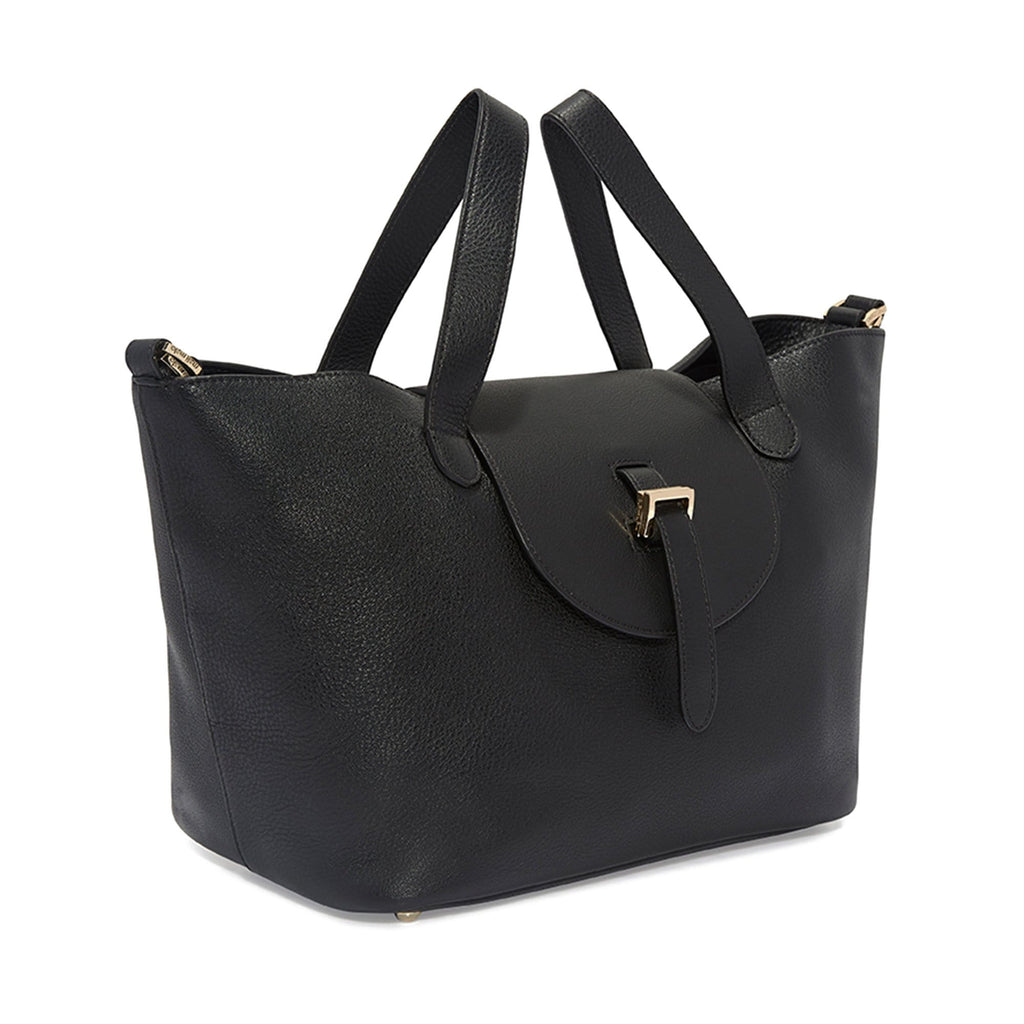 Thela Medium Black Tote Bag with Zipper Closure - meli melo Official