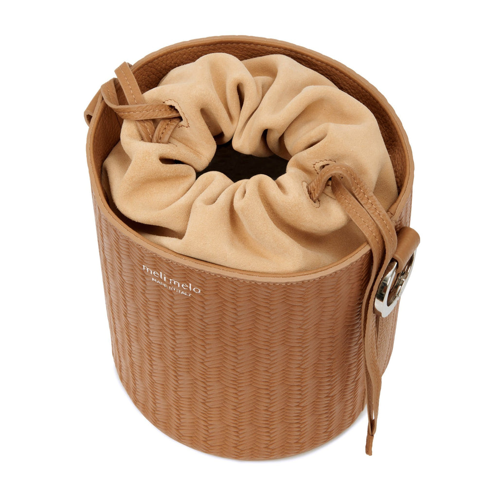 New Meli Melo Santina Mini Velvet Bucket Bag, Black, MSRP $585 NWT